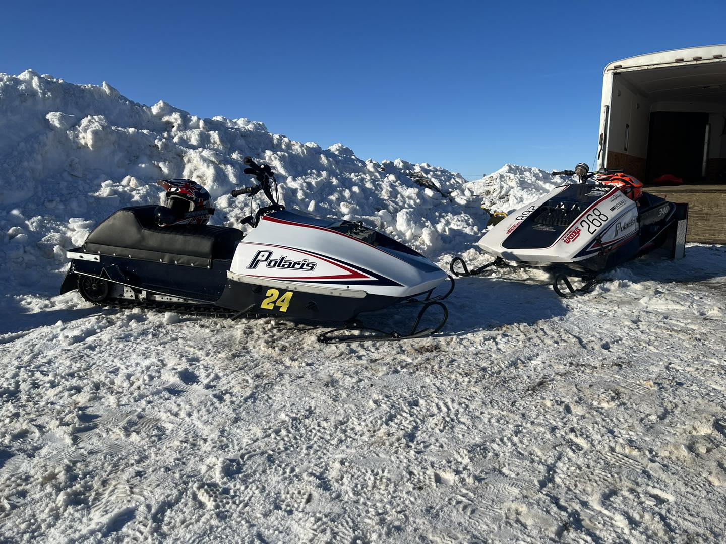 WATCH Fantastic day of snowmobile drag racing captured by drone
